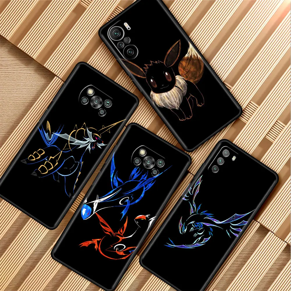 

Pokemon Eevee Elves Phone Black Case for Xiaomi Mi Poco X3 NFC X4 Pro C40 M3 M4 F3 11T F1 11 Lite for Redmi Note 10 9s Funda