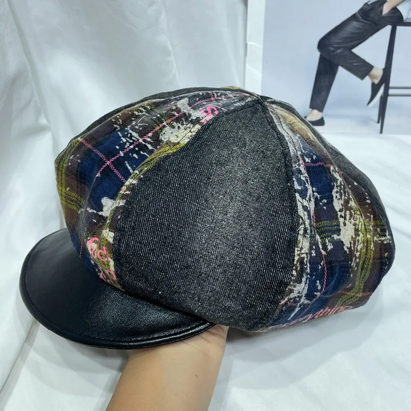 Шляпа рыбака с контрастными краями Модный берет маленького размера