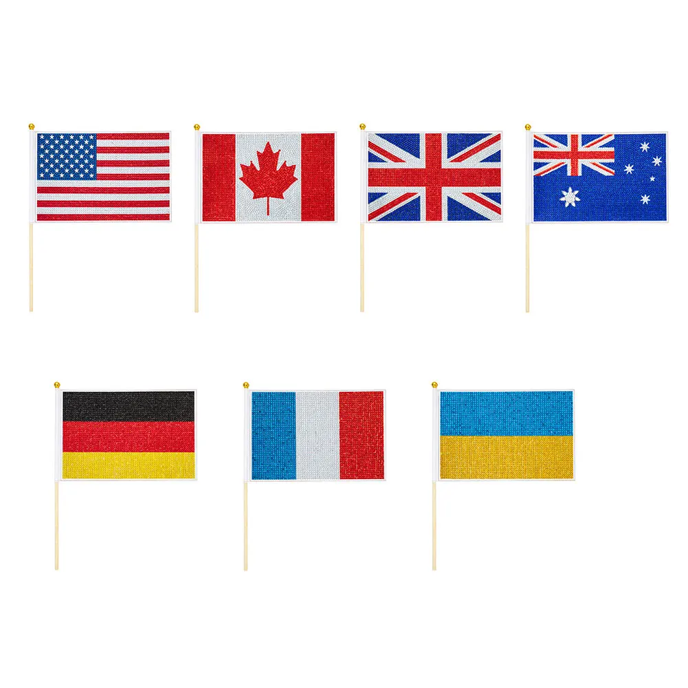 

DIY алмазная живопись сверление государственный флаг с шестом мини Ручные флаги сверление вышивки мозаика парад праздничный Декор