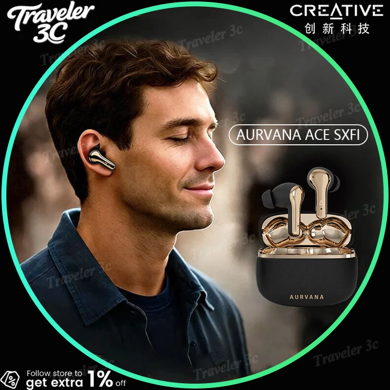 Фото Беспроводные Bluetooth-наушники Creative ACE SXFI TWS с Hi-Fi звуком, легкие, с индивидуальной настройкой, для ноутбуков и ПК (xMEMS) №1
