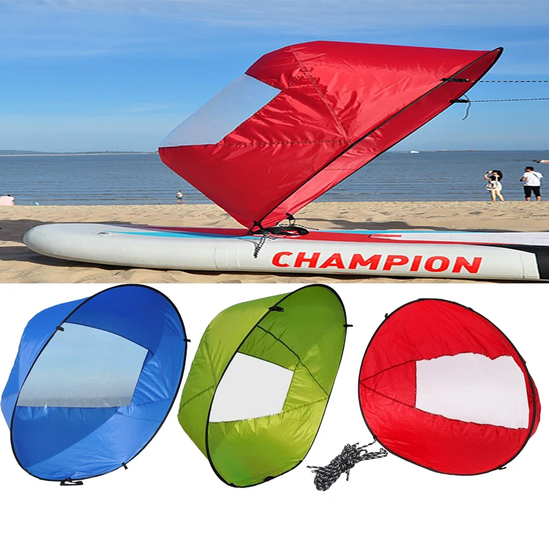 

Foldable Kayak Boat Wind Sail Downwind Paddle Inflatable Canoe Drag Sail With Transparent Window Folding Thrusters 108*108cm