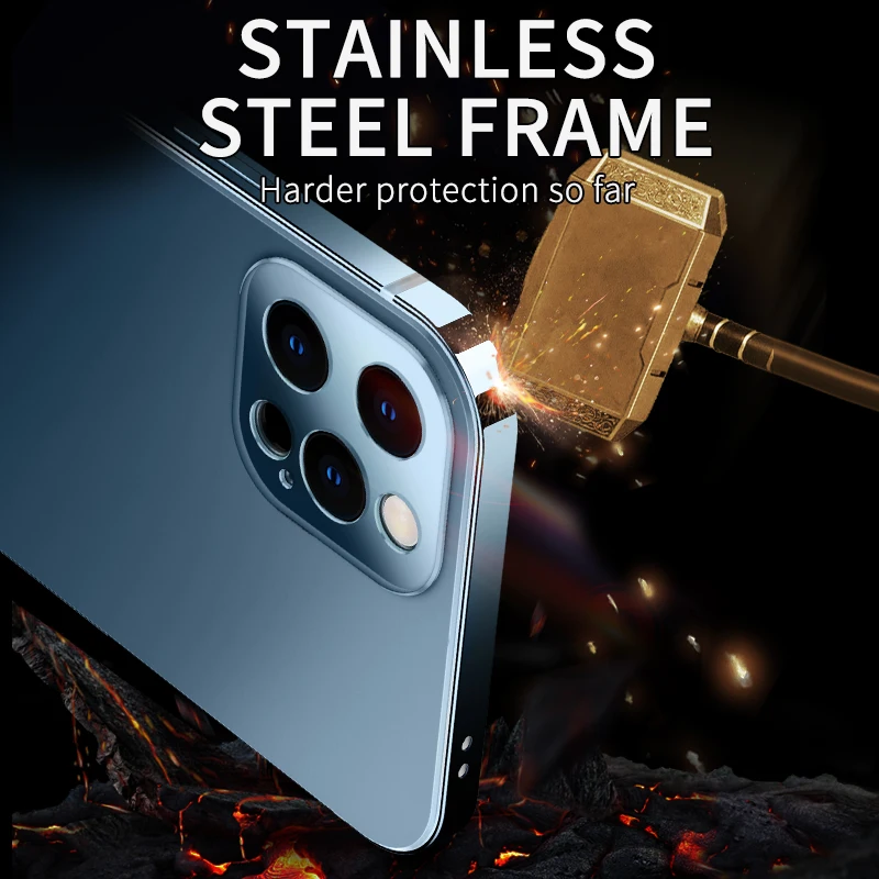 Металлический алюминиевый чехол для телефона из нержавеющей стали iPhone 13 12 Pro Max