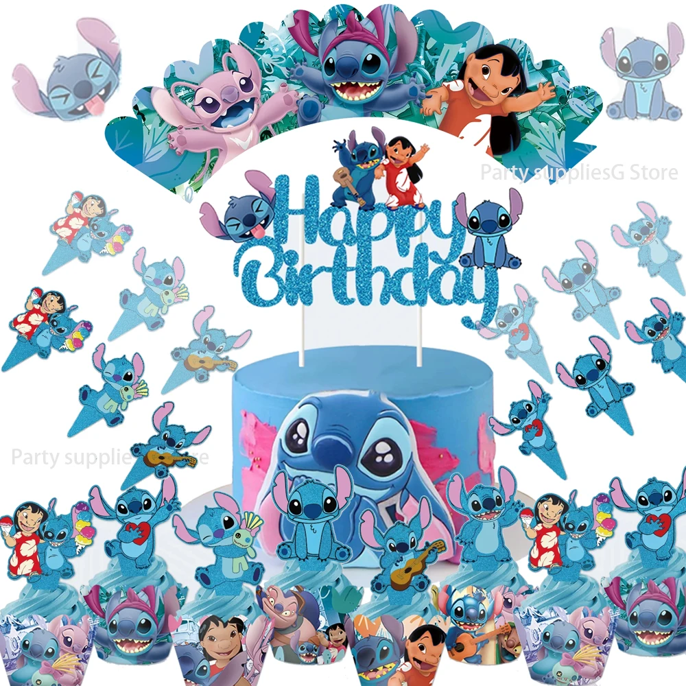 Детский Топпер для торта с голубыми блестками