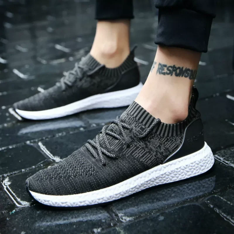 

New Casual Shoes Men Breathable Canvas Autumn Lace Up Mesh Shoes Plus Size 38-46 Walking Sneakers Zapatillas Hombre
