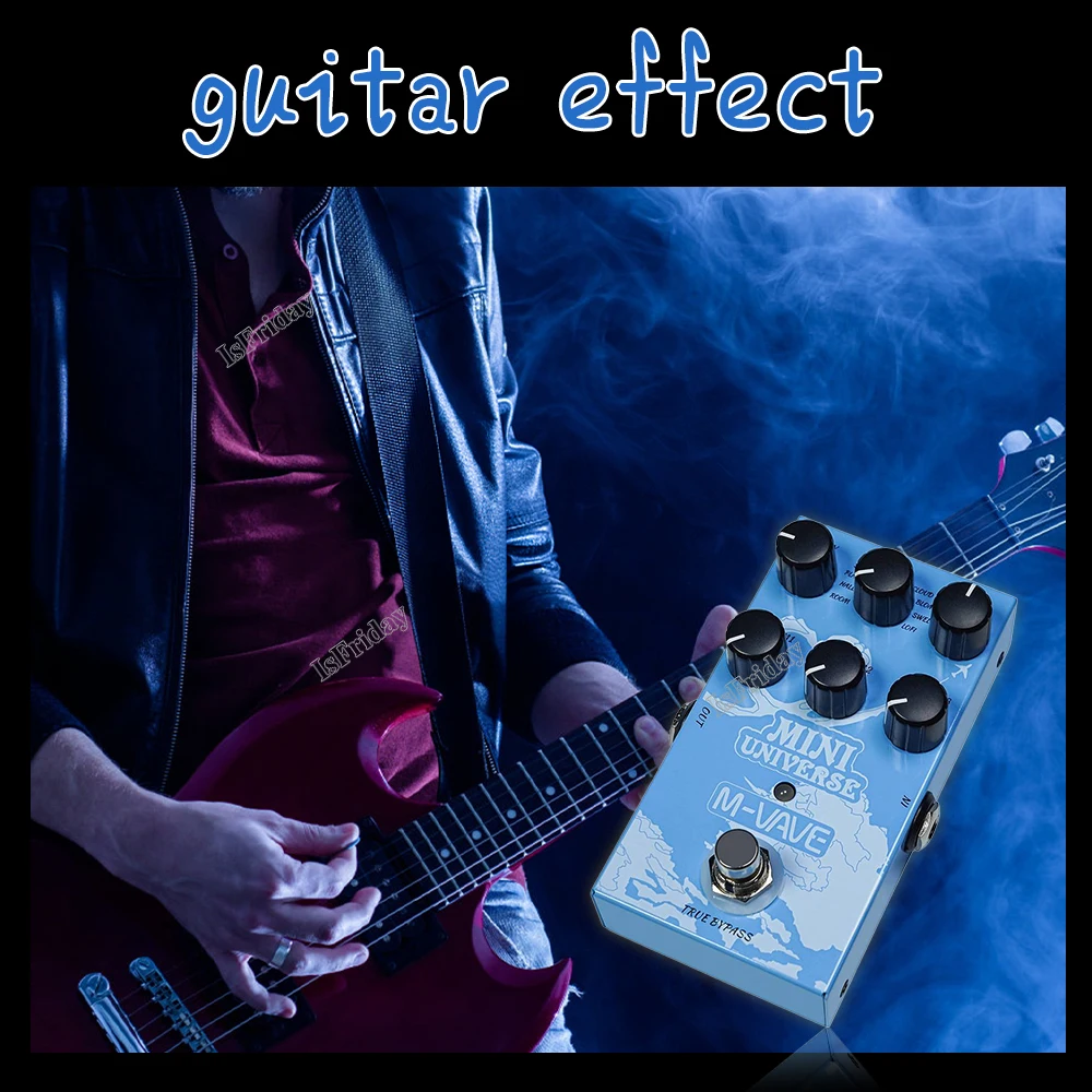 

Электрическая мини-гитара «Universe», педаль эффектов реверберации, эксклюзивный дизайн, Металлическая магнитная гитара с 9 оттенками реверберации, стандартный моноинтерфейс 1/4 дюйма/TS