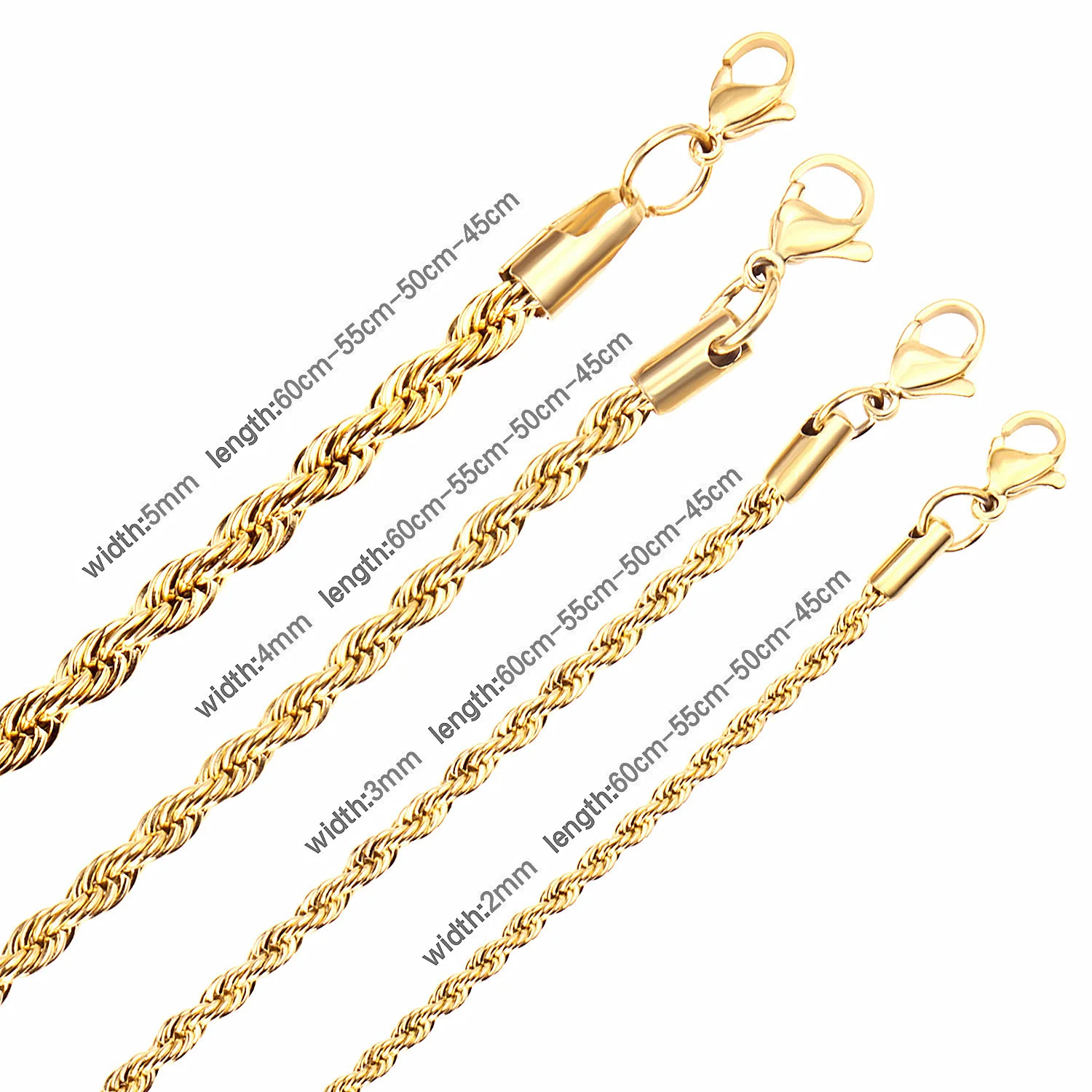 Фото LUXUSTEEL 1 шт. 2/3/4/5 мм поворотное колье-колье, веревка из нержавеющей стали, серебристый тон, золотая цепочка для женщин и мужчин, ювелирные изделия, подарки №3