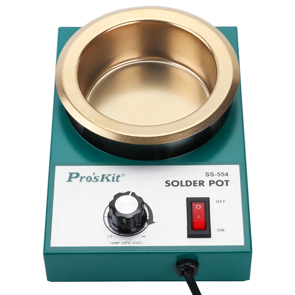 

Pro'skit Lead Free Solder Pot0.3/0.5/1.6/2.2kg Capacity Round Tin Stove Soldering Desoldering Melting Furnace Tinning Tools