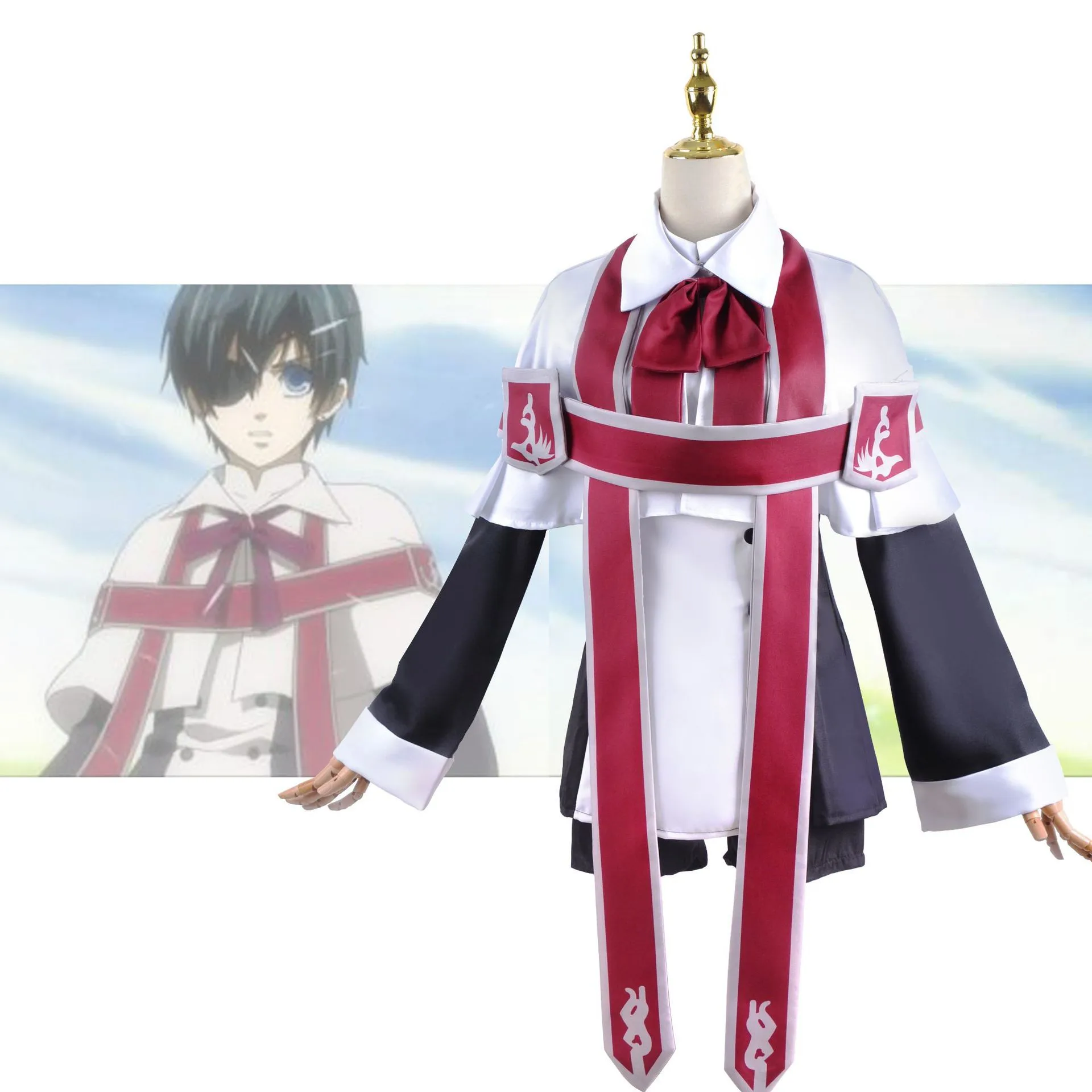 

Anime Ciel Phantomhive Black Butler Kuroshitsuji Cosplay Costume Wig Choir Uniform Church Dress Man Woman Carnival Party Suit