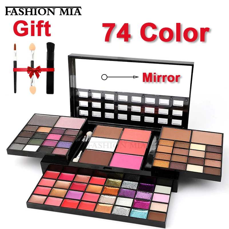 

74 Color Beginner Makeup Set Box Makeup Kits For Women Combination Kit Eyeshadow Lipstick Lip Gloss Kits Blush Foundation Makeup