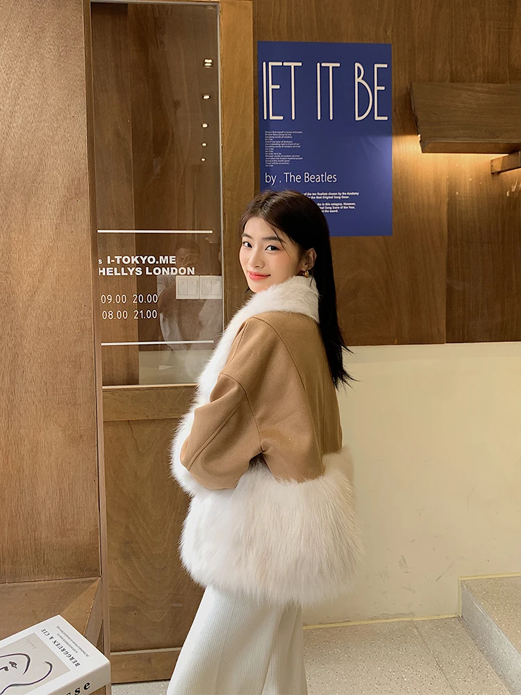 Winter New Fox Fur Fur Coat Female Big Fur Collar Socialite Temperament Fur and Leather Overcoat Young