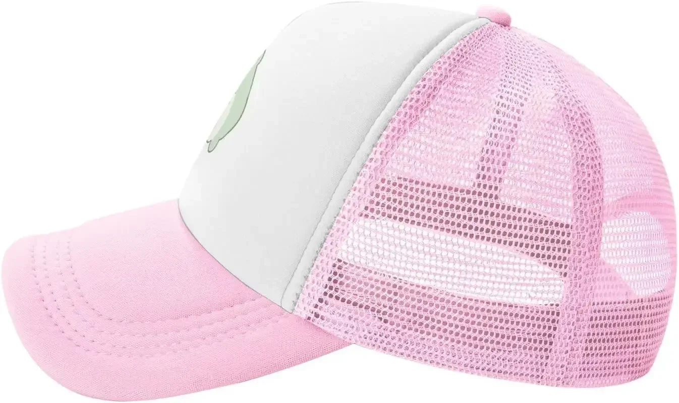 Фото Новая сетчатая бейсболка-тракер в стиле Dad Hat, регулируемая, с эффектом потертости, с забавным принтом лягушки и клубники №3