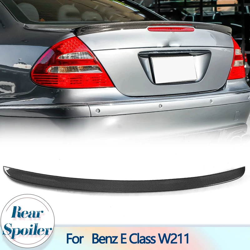 

Автомобильная модель для Mercedes Benz E Class W211 E55 E63 AMG 2002-2008, задний спойлер из углеродного волокна для багажника
