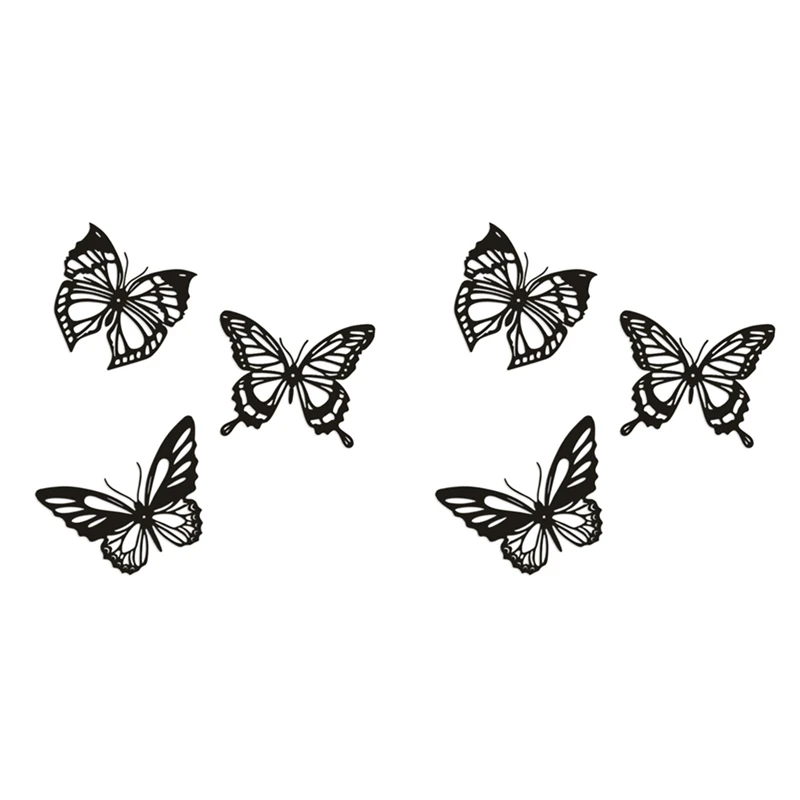 

6Pcs Butterfly Metal Wall Decor Black Butterfly Metal Wall Hanging Decor Farmhouse Rustic Home Office Bedroom Decor