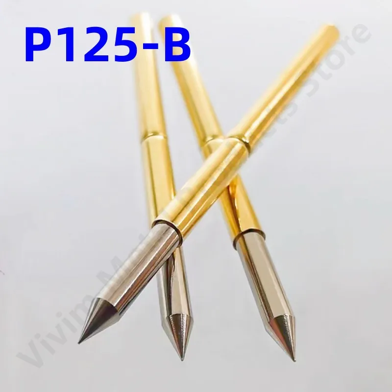 

100PCS P125-B Copper Nickel Plated Electronic Test Probe P125-B1 Test Pogo Pin Total Length 33.35mm Sprng Test Test Accessories