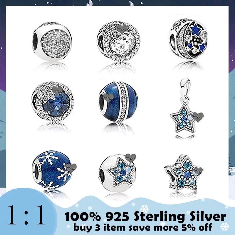 

High Quality 100%925 Sterling Silver Charm Star Beads Stylish And Exquisite Diy Bracelet To Send Friends Gifts For Free Delivery
