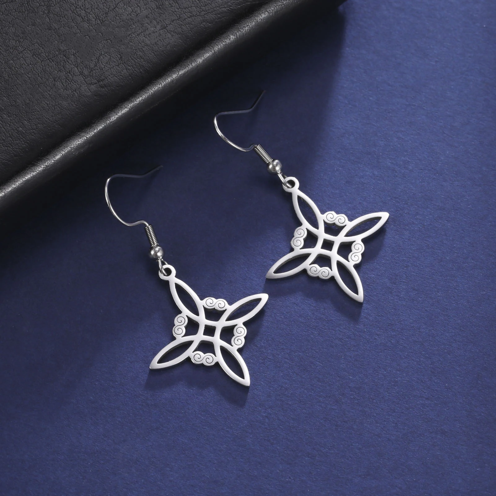 

New In Witch Knot Earrings Amulet Lucky Celtic Knot Drop Earring for Women Witchcraft Irish Stainless Steel Christmas Jewelry