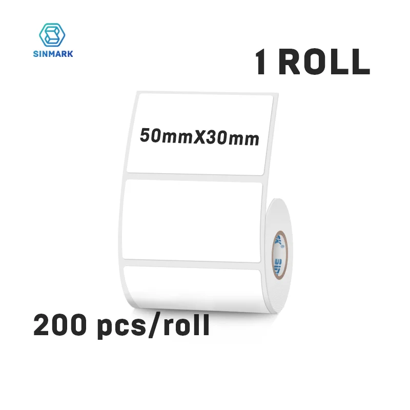 

Самоклеящиеся термоэтикетки SINMARK 50 мм белые 280 шт.