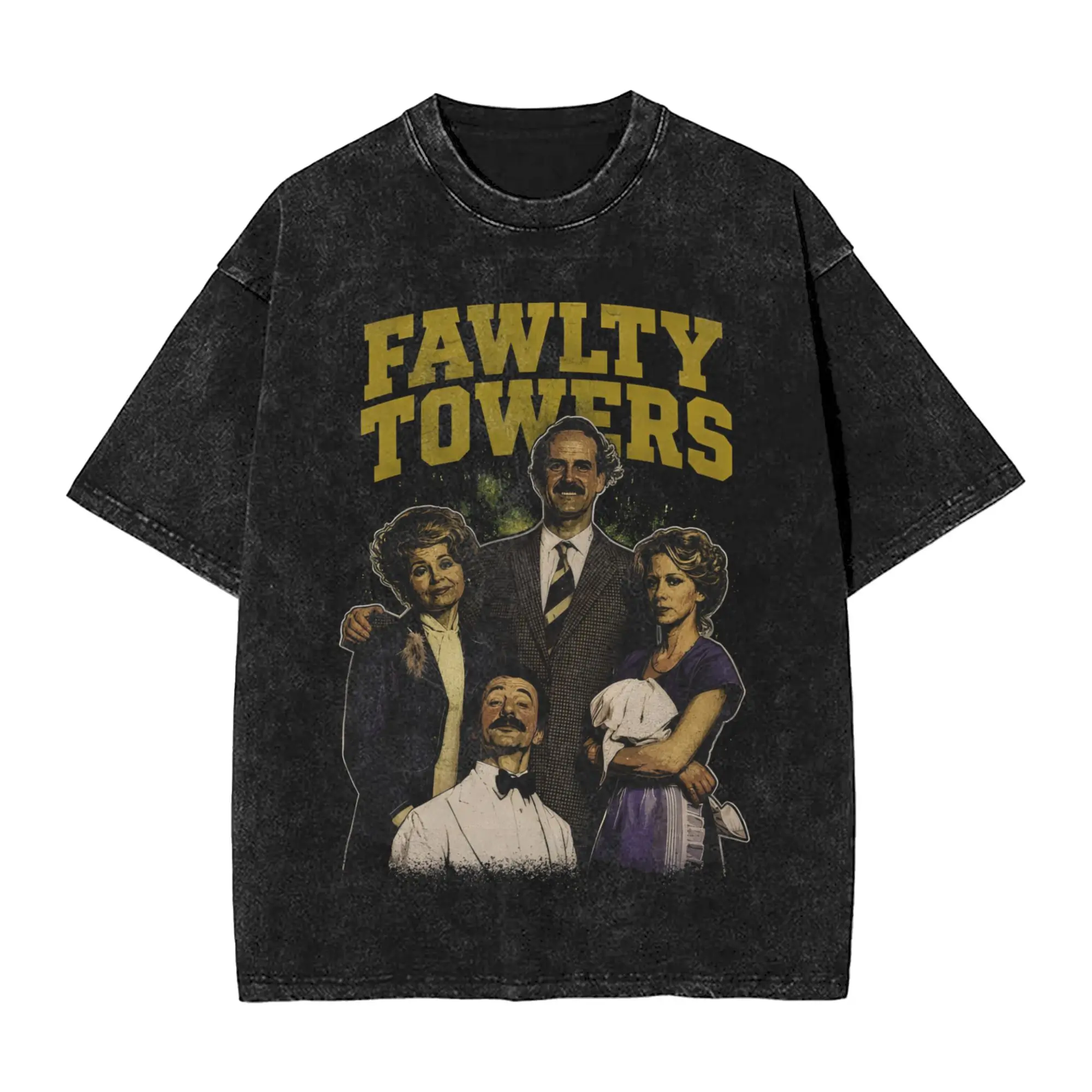 Фото Винтажная футболка Fawlty Towers с принтом для мужчин и женщин, уличная одежда в стиле хип-хоп, графические футболки с коротким рукавом №3