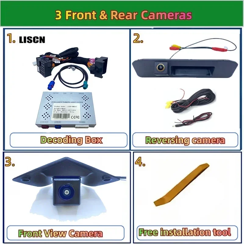 

Комплект камеры заднего вида, специальный для Mercedes Benz Class A W176 A180 2012-2018, оригинальный экран Plug & Play HD, передняя камера заднего вида