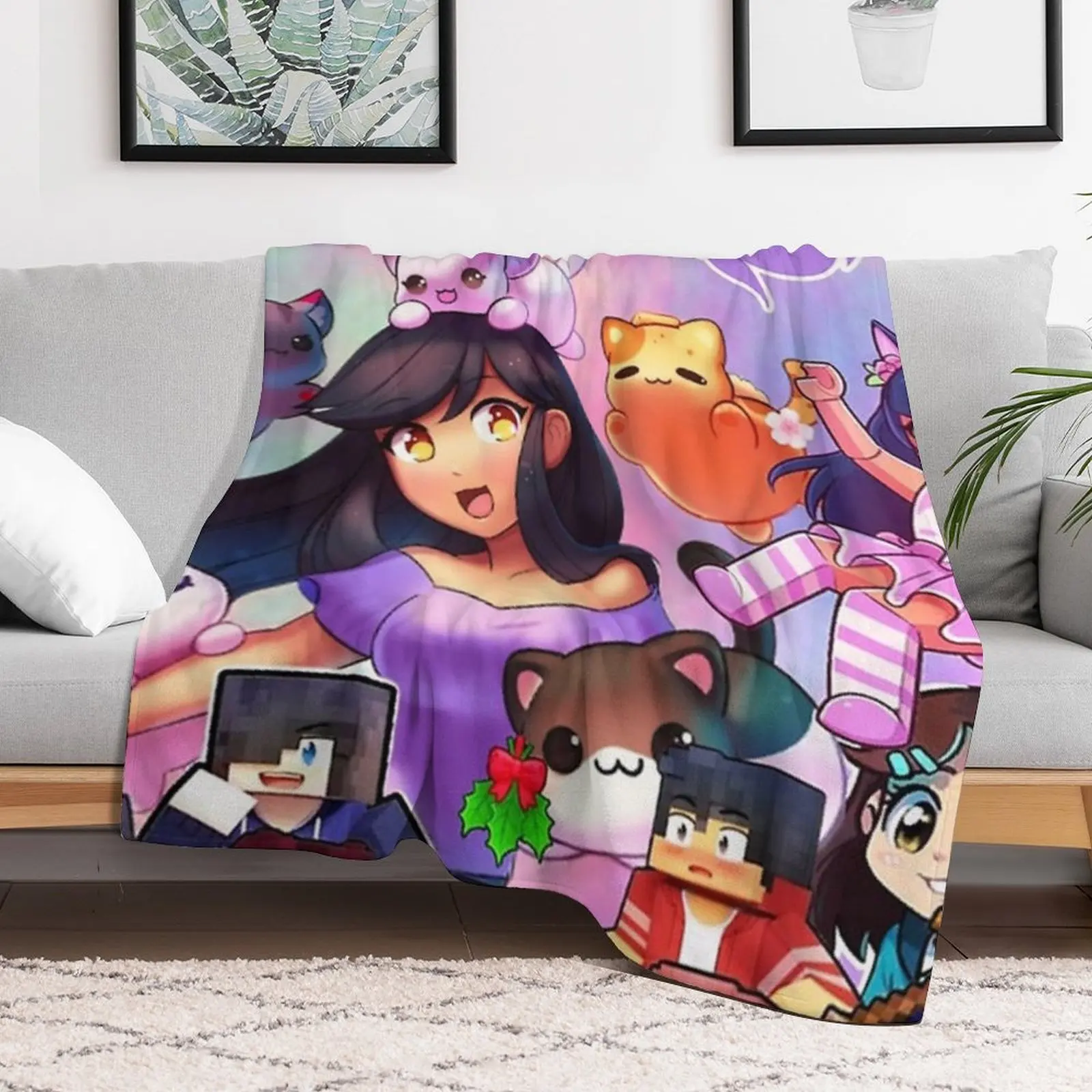 Художественный постер Aphmau классический одеяло лохматое фланелевое постельное