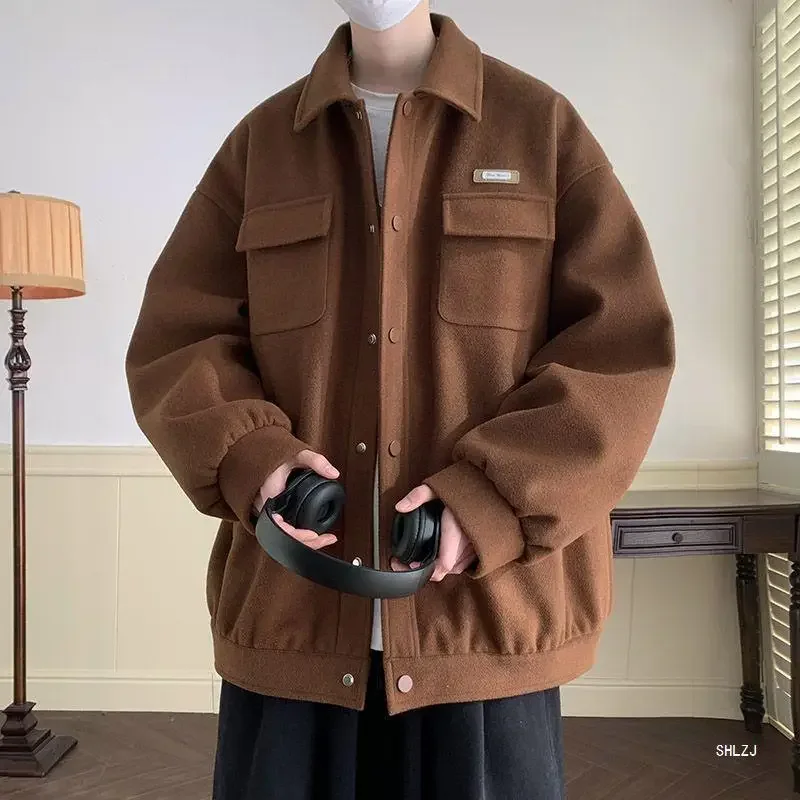 Мужская куртка в твидовом стиле повседневная универсальная шерстяная трендовая