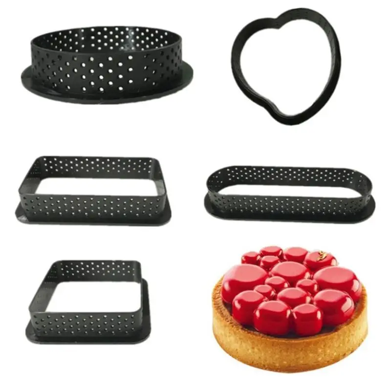 

Mousse Fruit Cake Ring Egg Tart Molds Plastic Perforated French Dessert Mould