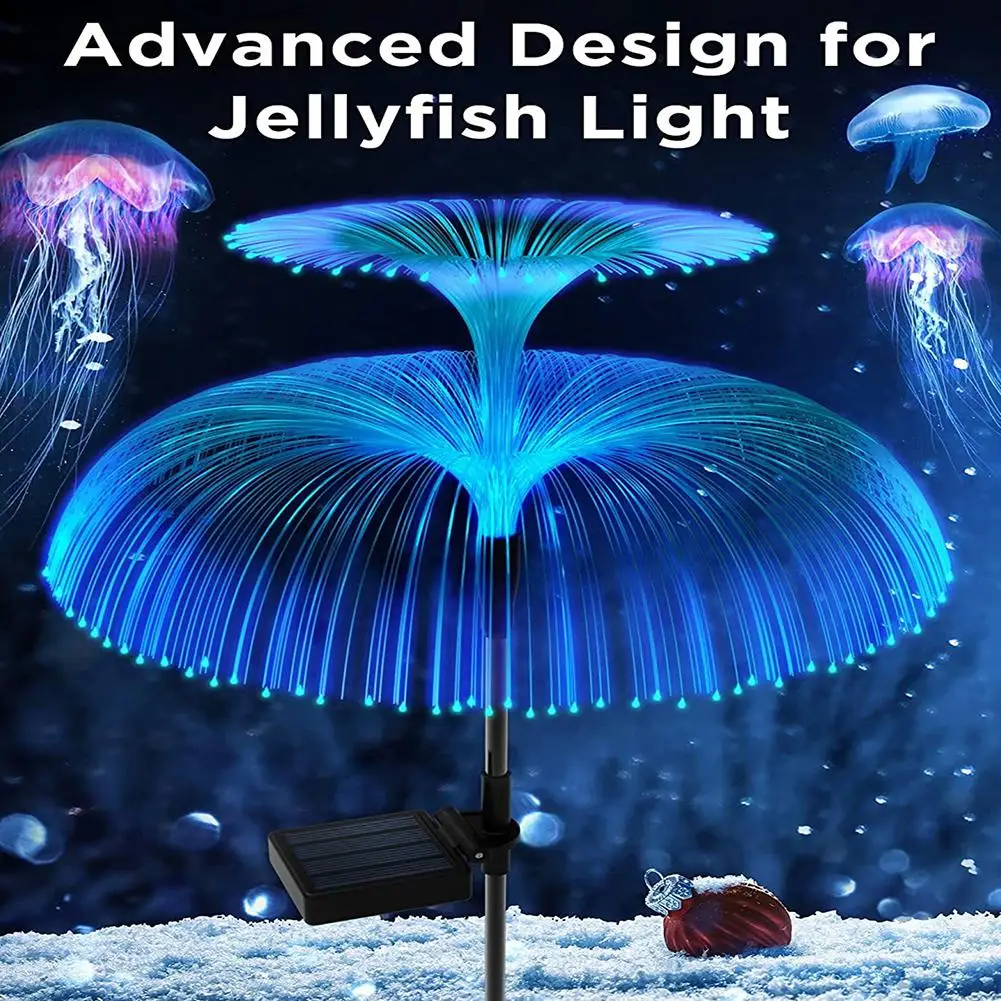 

Solar Outdoor Lights Waterproof 7 Color Changing Double Jellyfish Solar Flower Lights for Garden Decor for Pathway Patio Lawn