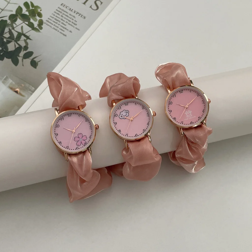 

2022 Fashion Creative Ribbon Flower Ladies Watch Female Casual Versatile Personality Student Watch Cute Pink Children's Watch