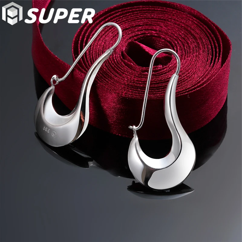 

925 Sterling Silver Classic Shoe Drop Earrings Charm Women Jewelry Fashion Wedding Engagement Party Gift