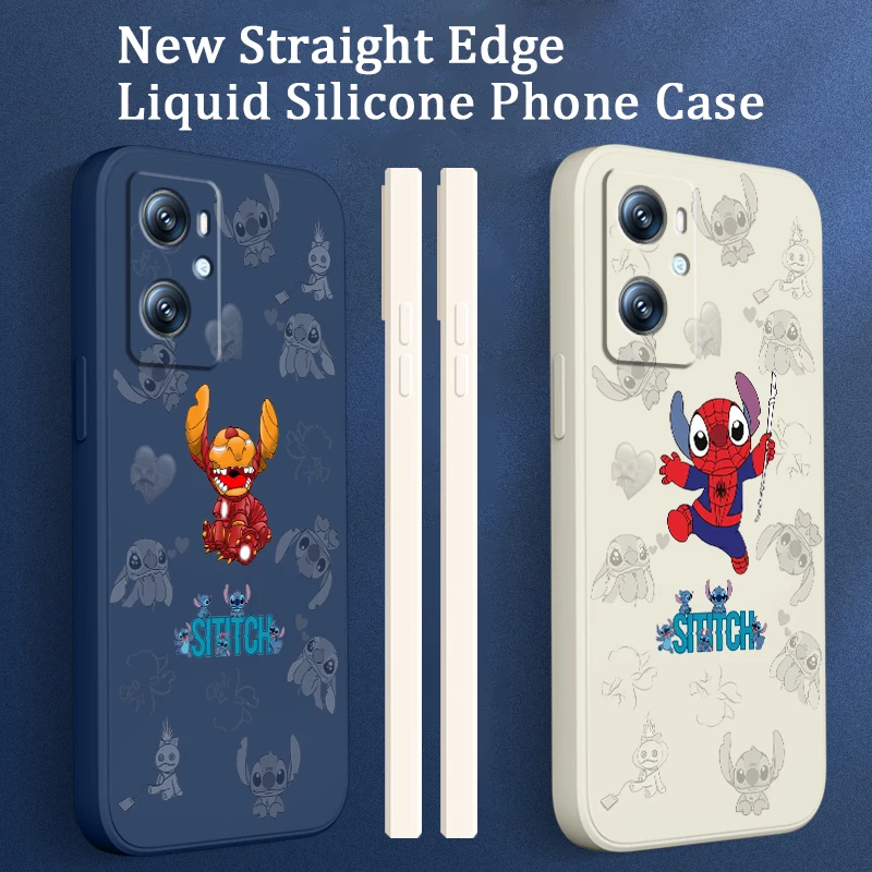 

Disney Stitch Iron Man Cute Phone Case For OPPO A96 A94 A93 A77 A76 A74 A72 A57 A53S A16 A9 Find X5 X3 Lite F21 5G Liquid Rope