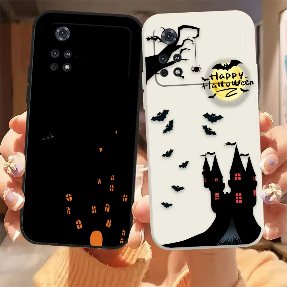 

Halloween Witch Castle Phone Case For Xiaomi PCOO F3 F4 F5 M3 M4 M5 X3 X4 X5 MIX 3 4 Black Shark 4 GT Pro 4G 5G Case Funda Shell