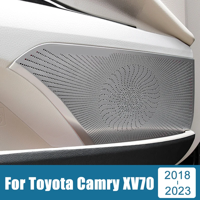 Car Accessories For Toyota Camry XV70 2018-2020 2021 2022 2023 Stainless Auto Audio Speaker Door Loudspeaker Cover Trim Stickers