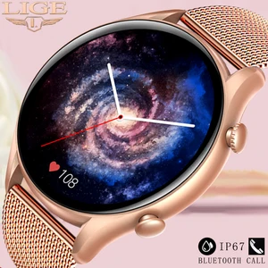 LIGE 2022 Smart Watch Women Bluetooth Call Custom Dial Watches Sports Fitness Tracker Smartwatch Hea
