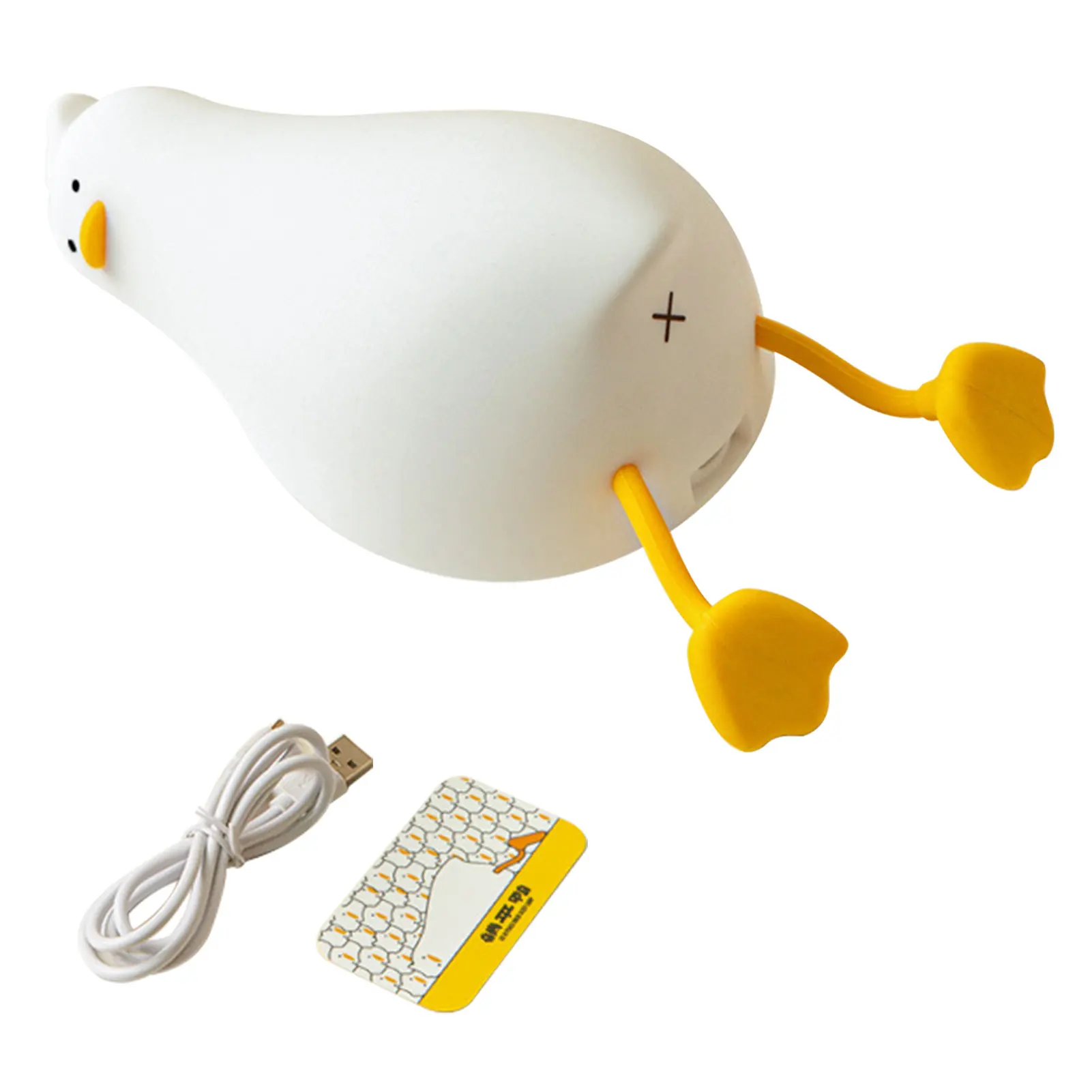 

USB Rechargeable LED Night Light Durable Bedroom Cute Duck Cartoon With Phone Holder