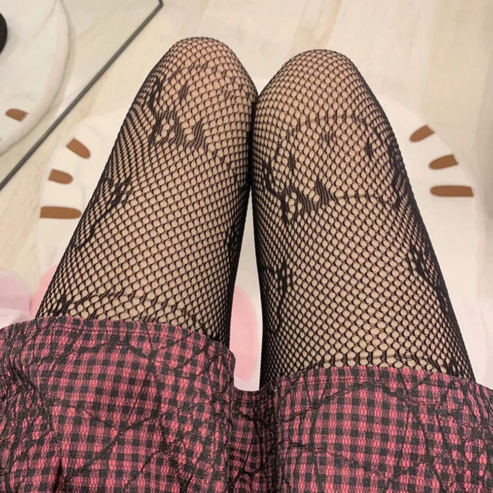 

Women's Kitty Cat Stockings Lolita Nightclub Black Silk Pantyhose Anime Cartoon Devil Tights Gothic Hollow Fishnet Breathable