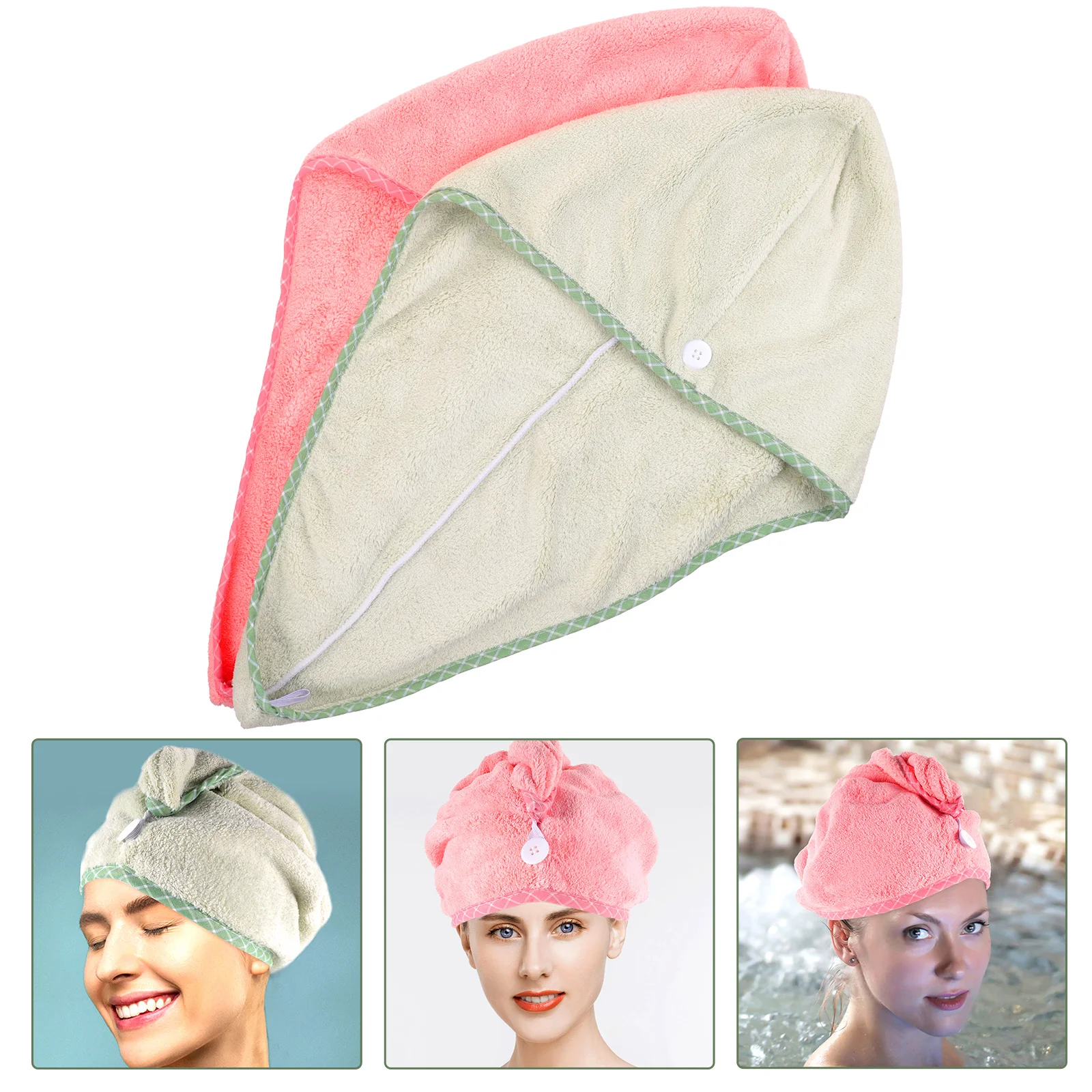 

10 pcs Convenient Thick Fast Drying Bath Towels Girls Head Towels Water-Absorption Hair Wrap for Fast Drying