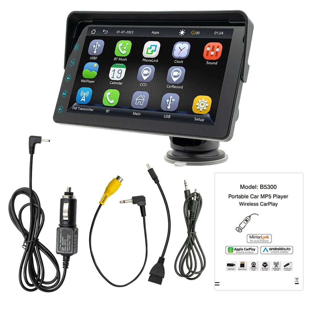 

Car Stereo Compatible For vehicle play Android AUTO 7 Inch Screen 2.4G/5G WiFi FM Wireless Portable Car Audio Receiver