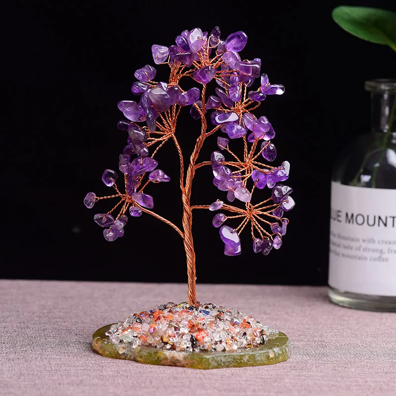 

Reiki Healing Home Decoration DIY Gifts Souvenir 1pc Natural Amethyst Rose Quartz Tree of Life Rock Mineral Specimen