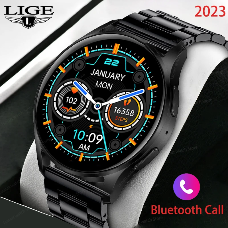 

LIGE Bluetooth Часы для звонков Мужские смарт - часы Женские смарт - часы Настройка циферблата Спорт трекер Android IOS сердечный ритм