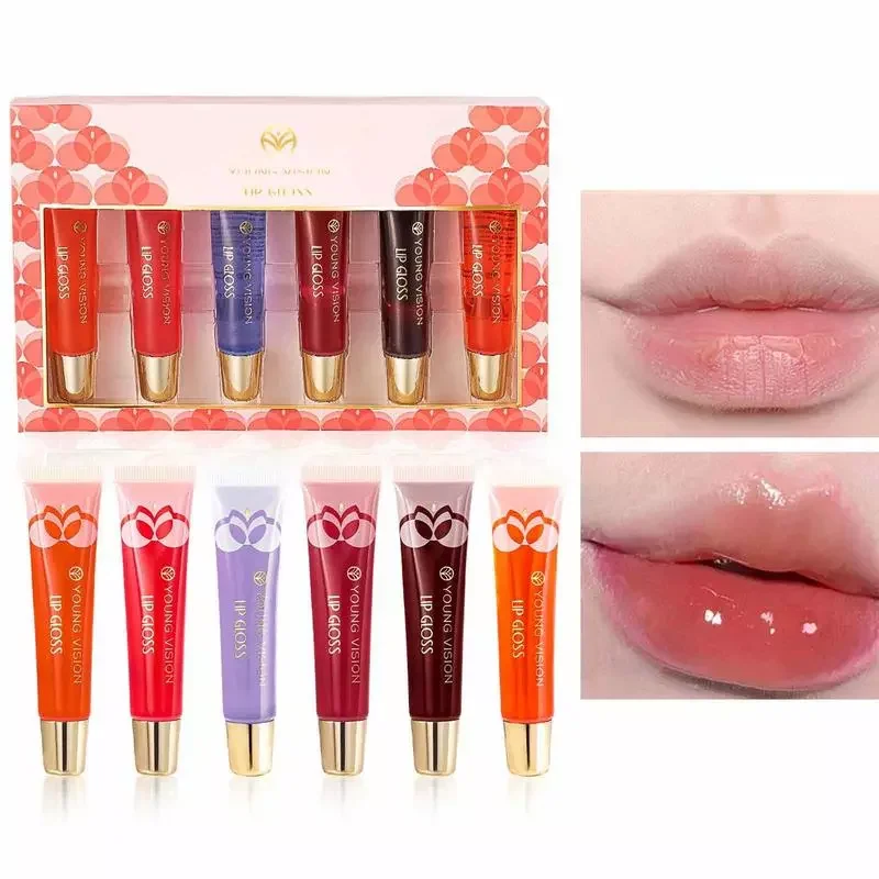 

NEW2023 Nourishing Lip Gloss 6 Pcs Lip Oil Set Long Lasting Moisturizing Lip Balm Hydrating Lip Glow Oil For Dry Lips