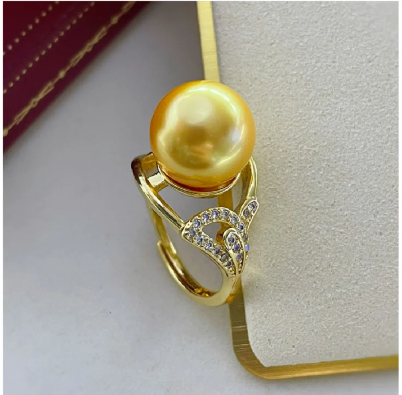 

11-12mm South Sea White Akoya Genuine Pearl Ring+Exquisite Box