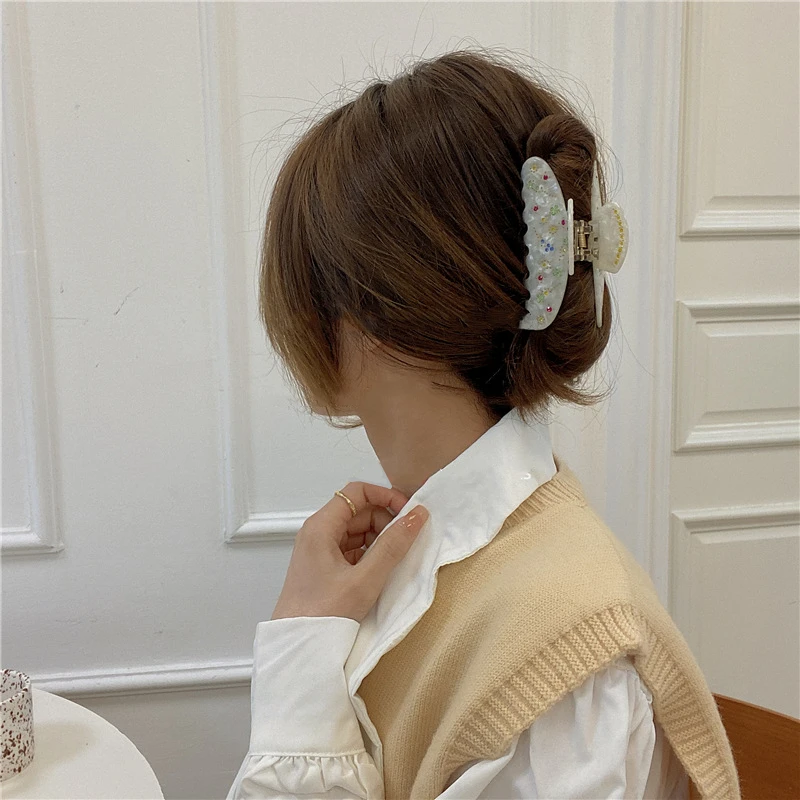 Винтажный роскошный циркониевый храповик из ацетата для девочки, сладкий краб-зажим с розеткой, головной убор с камнями-стразами для женщин.