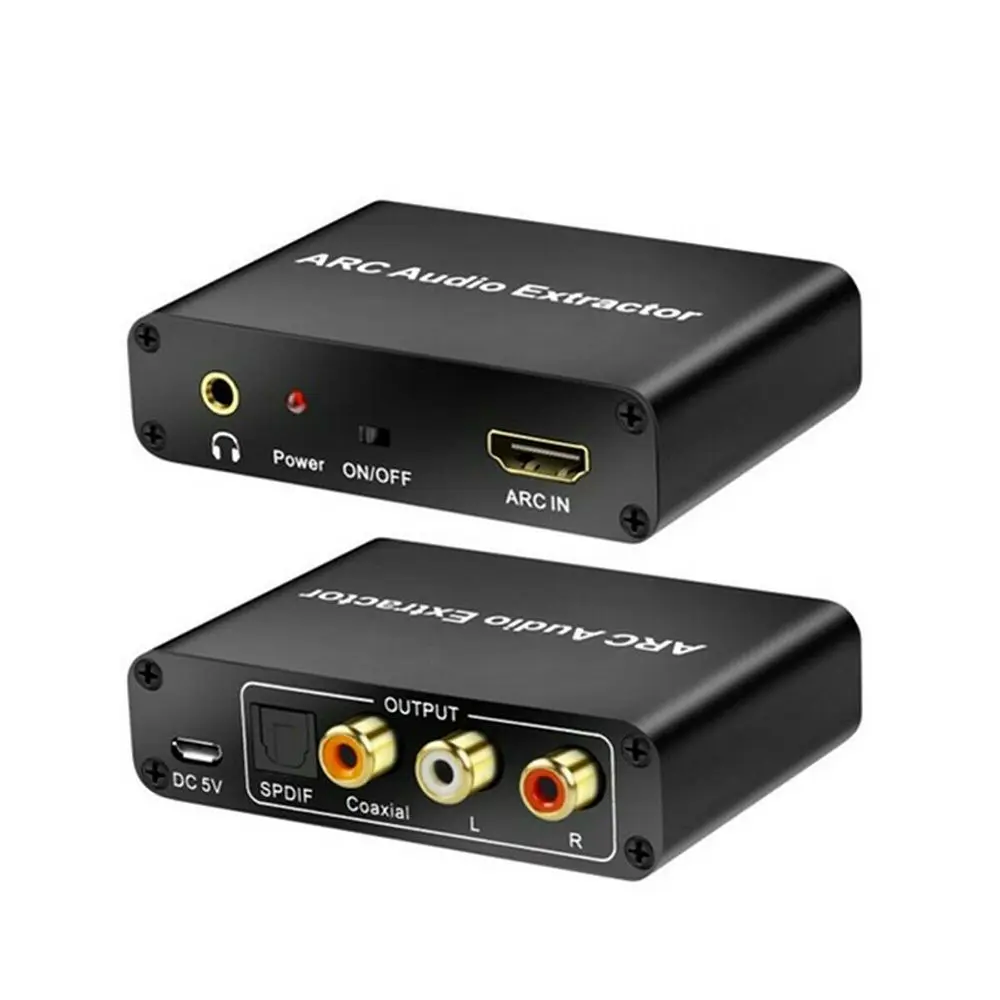 Купи High Quality RCA 3.5MM HDTV DAC SPDIF Coaxial HDMI-compatible Converter Digital to Analog ARC Audio Extractor за 892 рублей в магазине AliExpress