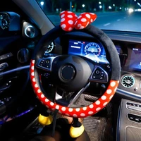 new mickey minnie plush steering wheel cover cartoon cute universal steering wheel cover car accessories interior for women girl