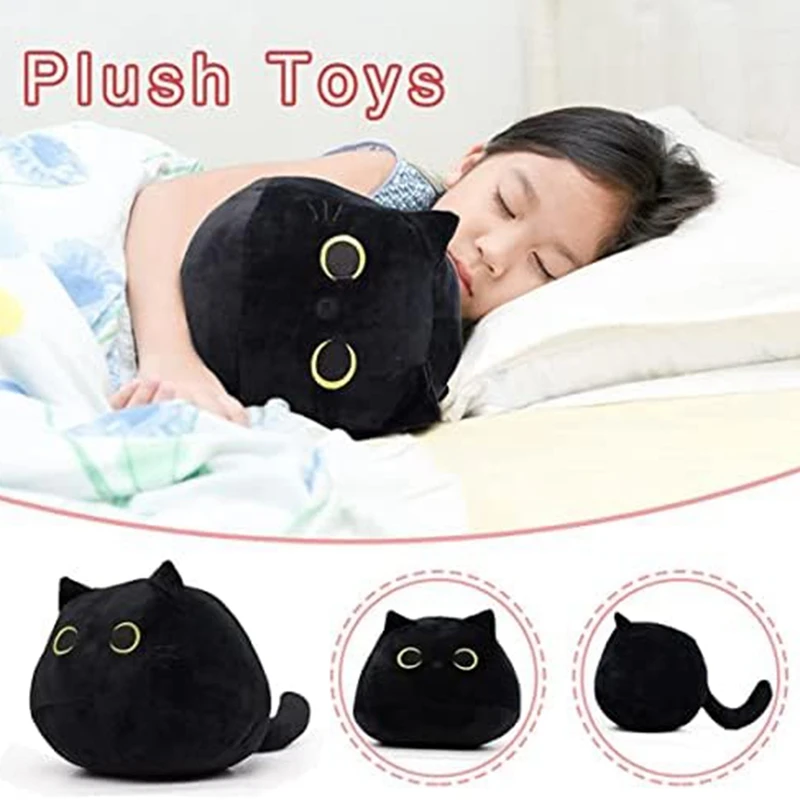 

Black-Cat Plush Toy Black-Cat Pillow, Soft Plush Doll Cat-Plushie Cat-Pillow, Stuffed Animal Soft Plush Pillow 28X 40 X 20 Cm