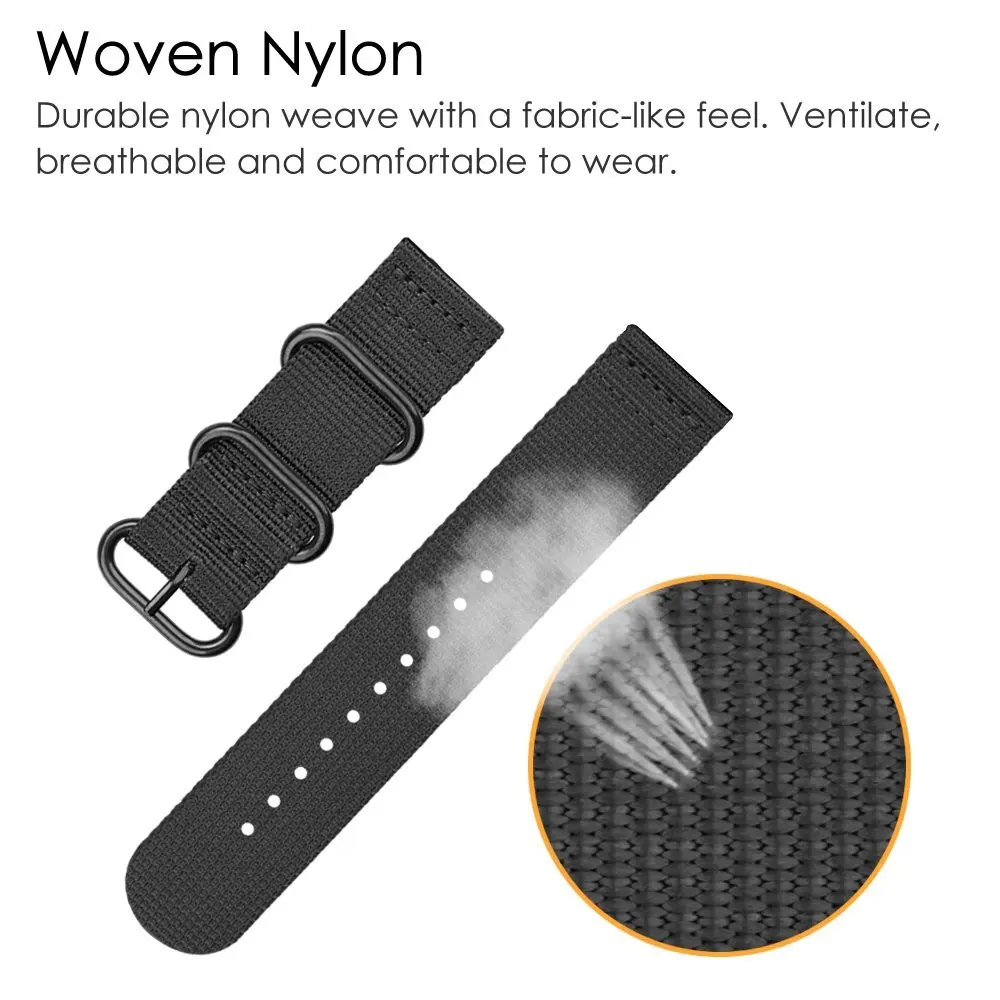 Woven Breathable Nylon Strap for Samsung Galaxy Watch 3 Band  for Amazfit 18mm 24mm 22mm 20mm Fabric Classic Watch Band