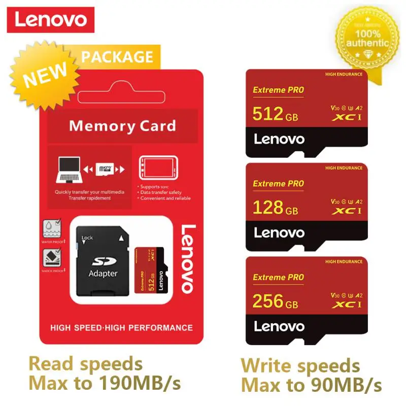 

Lenovo 2TB V30 Tarjeta Micro TF SD 1TB 512GB 256GB SD Memory Card 128GB Class10 Cartao De Memoria For Kodak Nintendo Switch