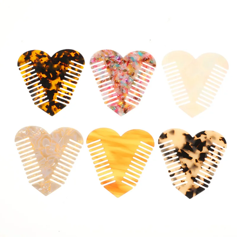 

tifcojew Acetate plate comb fashion new anti-static hairbrush cute heart-shaped hairbrush female models