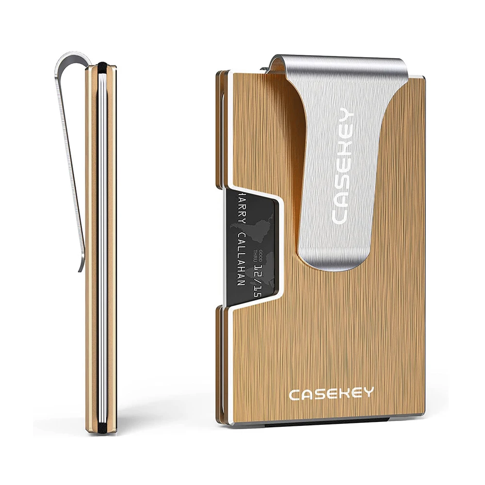 Custom Rfid Credit Card Holder Slim Thin Pop Up Smart Airtag Wallet Men Business Bank Cardholder Aluminum Metal Card Pocket Case