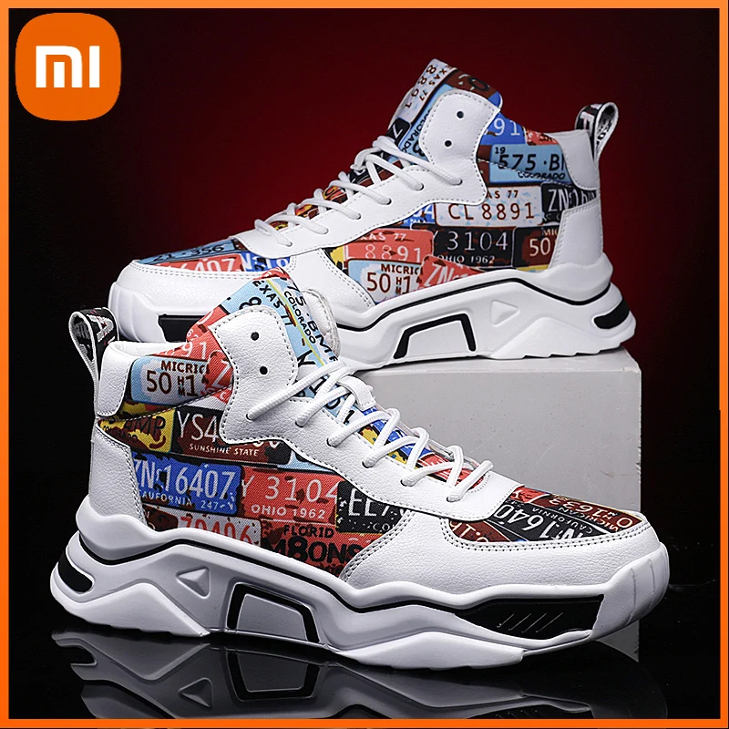 

Xiaomi High Top Men Sneakers Shoes Autumn Platform Breathable Graffiti Canvas And Pu Man Shoe Tenis Masculino Zapatillas Hombre